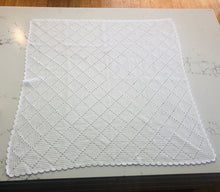 Crocheted Baby Blanket - White Diamonds