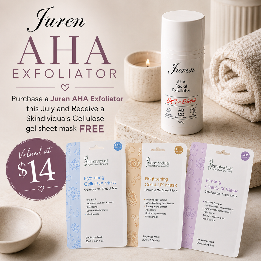 Juren AHA Facial Exfoliant 100g + Free Skindividuals Cellulose Face Mask (JULY ONLY)