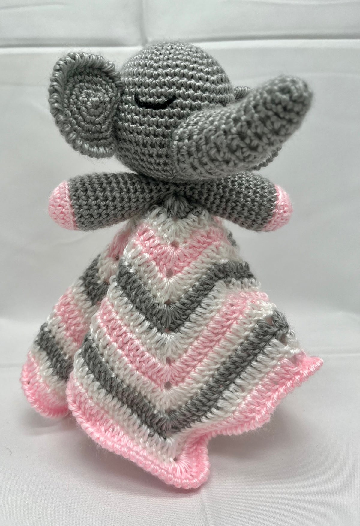 Crochet Elephant Baby Comforter - Pink