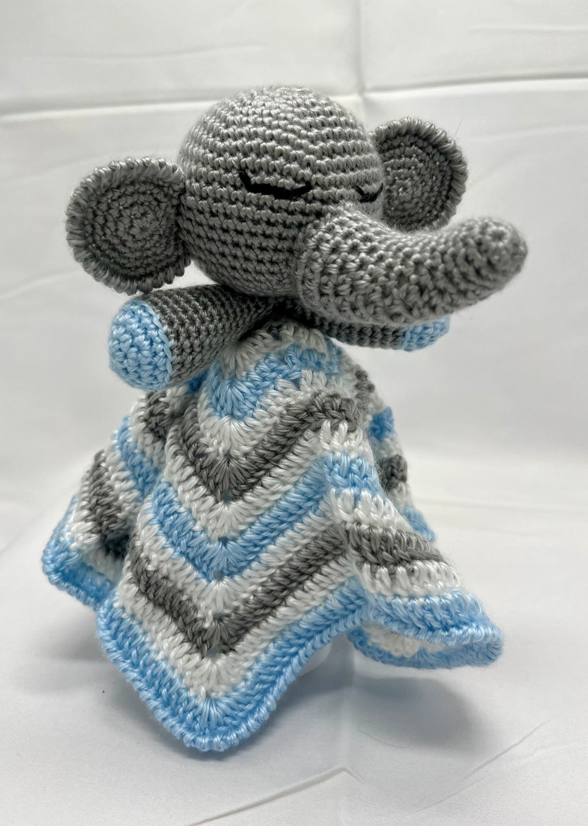 Crochet Elephant Baby Comforter - Blue