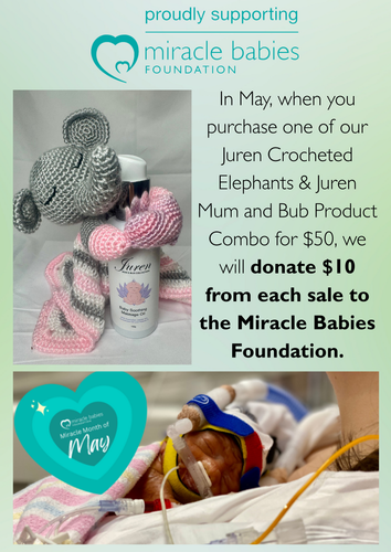 Crochet Elephant Baby Comforter & Juren Mum & Bub Product Combo