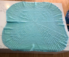 Crocheted Baby Blanket - Round Spiral Aqua