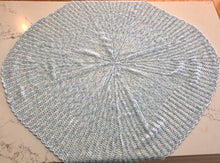Crocheted Baby Blanket - Round Spiral Soft Blue & White