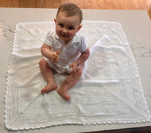 Crocheted Baby Blanket - Hearts & More Hearts White
