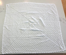 Crocheted Baby Blanket - Filet Diamond White