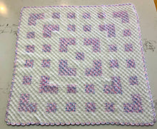 Crocheted Baby Blanket - Corner2Corner Squares Pink/Mauve