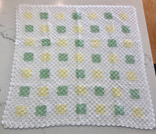 Crocheted Baby Blanket - Corner2Corner White/Lemon/Mint
