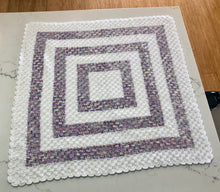 Crocheted Baby Blanket - Corner2Corner White with Multi Colour Squares