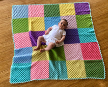 Crocheted Floor Rug - Multi Colour Squares