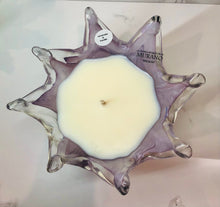 Lavender & Vanilla -Juren limited edition Murano Glass candle  - Single wick lavender marble flower